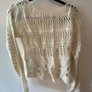 Zara Cream Knit Sweater Size S